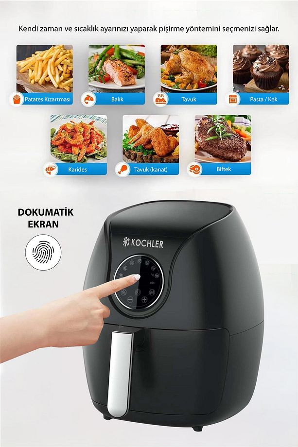 Airfryer 5.0 lt Akıllı Fritöz Af105e - 3