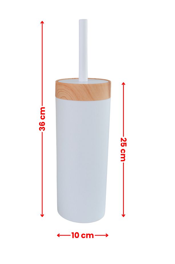 Bambu Desen WC Klozet Fırçası Plastik, Tuvalet Banyo WC Temizleme Fırçası Beyaz - 2