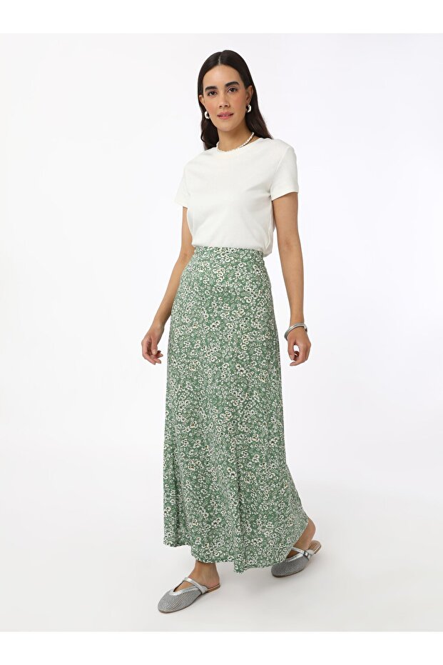 تنورة لزجة منقوشة بالزهور الصغيرة - رفقة - 1