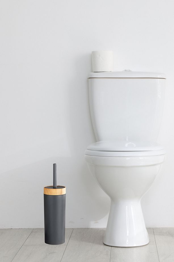 Bambu Desen WC Klozet Fırçası Plastik, Tuvalet Banyo WC Temizleme Fırçası Gri - 3