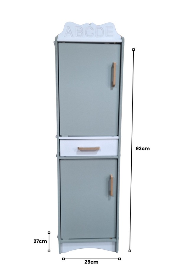 Wooden Toy Refrigerator | Educational Role Play Cabinet | 93X25X27 cm