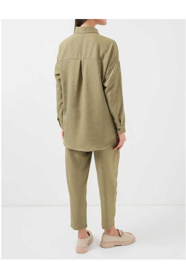 طقم مزدوج من الكتان العادي # 6699 - 2