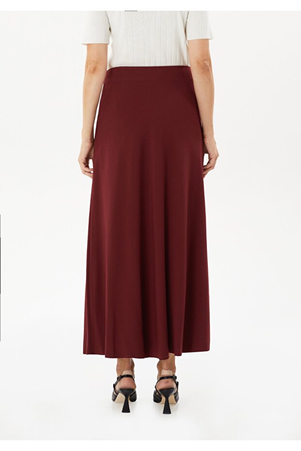 Claret RedMaxiSkirt - A-line, Zippered and Lined Classic - 5
