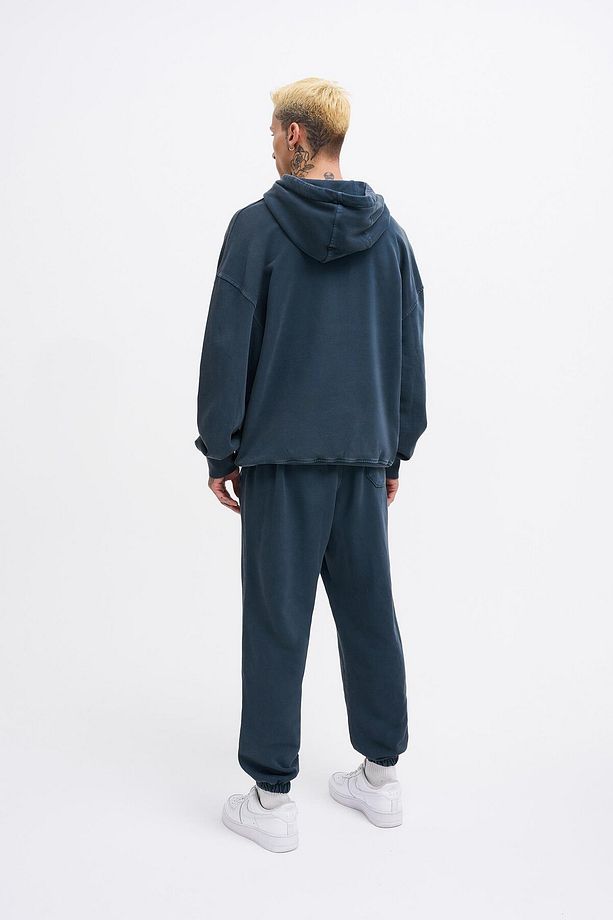 Erkek Yıkamalı Basic Jogger Asphalt Eşofman Altı - 6