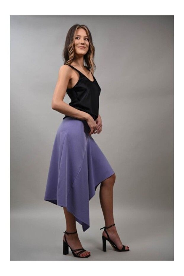 FUSTA LUNGA ASIMETRICA CHIARA L Violet - 3