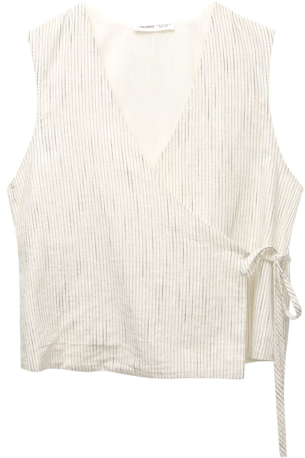 Çizgili rustik kruvaze top - 8