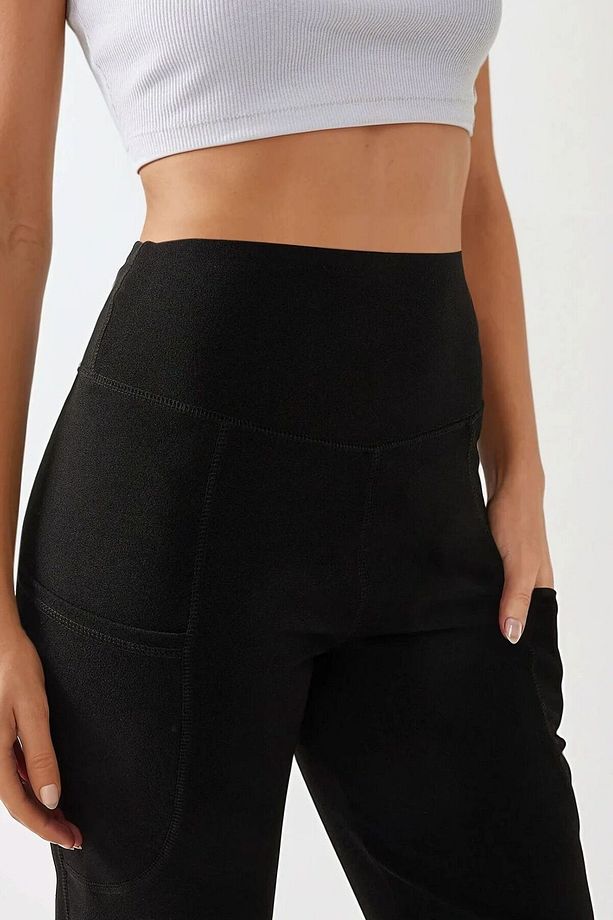 Yüksek Bel Geniş Paça Krep Pantolon - 6