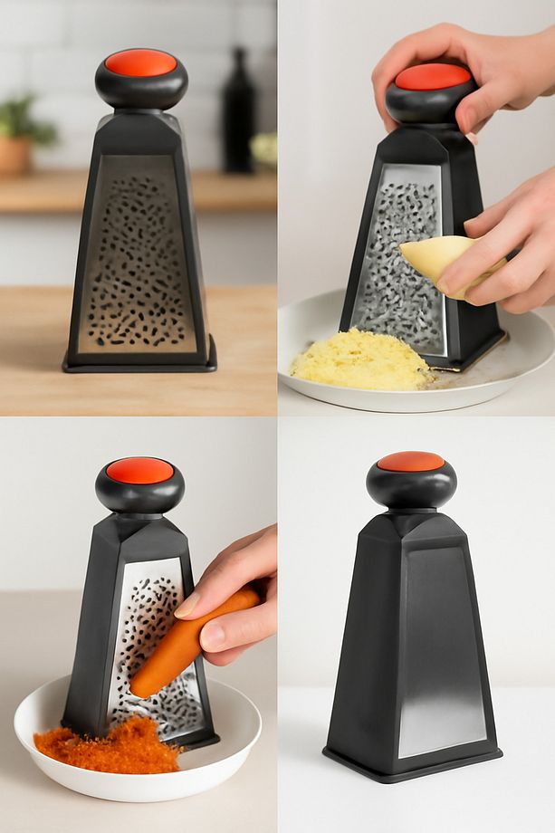 Pratik Çelik Dikey Rende 23 cm - Kolay Kullanım, Bulaşık Makinesinde Yıkanabilir, Mutfak Aracı - 1