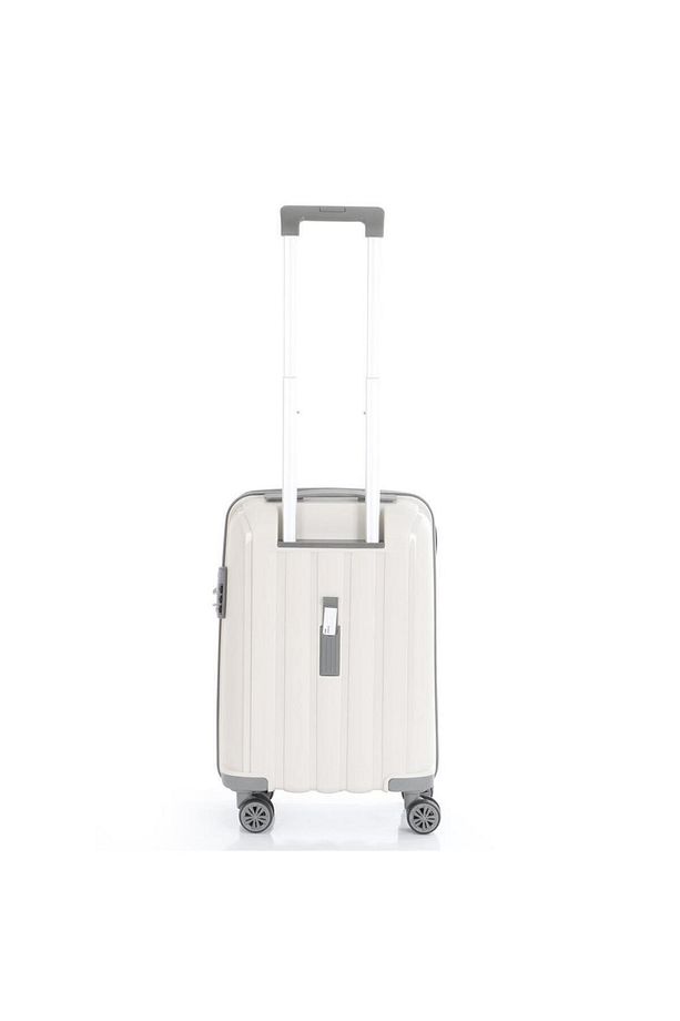 Bavul Orta ve Kabin 2li Set Kırılmaz Silikon Valiz V305 Kemik/Gri - 8