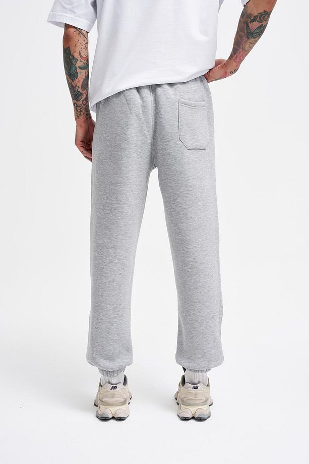 Erkek Relaxed Jogger Basic Eşofman Altı Grey Melange - 4