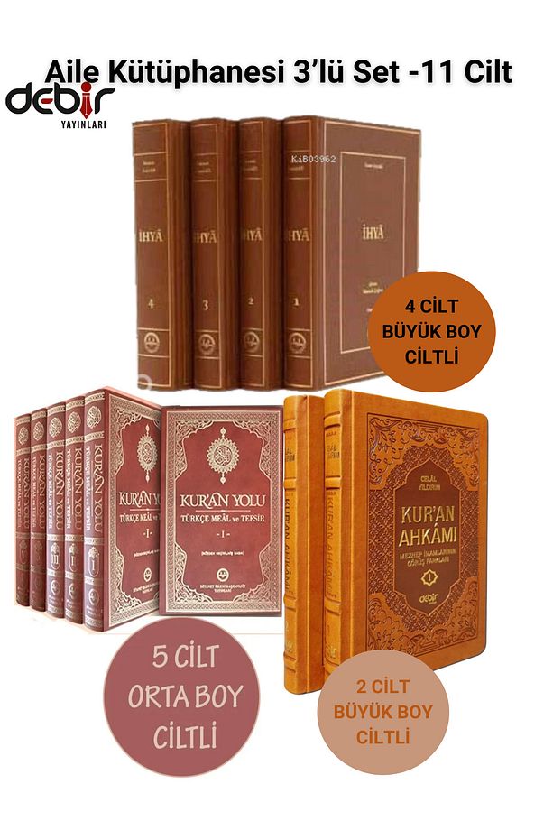 Aile Kütüphanesi 3’lü Set – Kur’an Yolu Tefsiri, İhya, Kur’an Ahkamı DİYANET -11 CİLT Set - 1