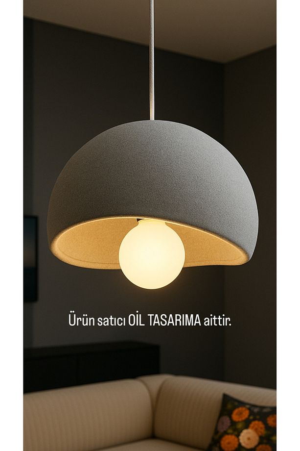 Beton görünüm Bohem avize (mutfak salon oturma odası) - 2
