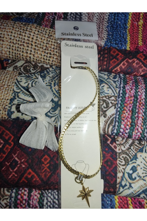 Pole Star Model Italian Steel Gold Color Necklace
