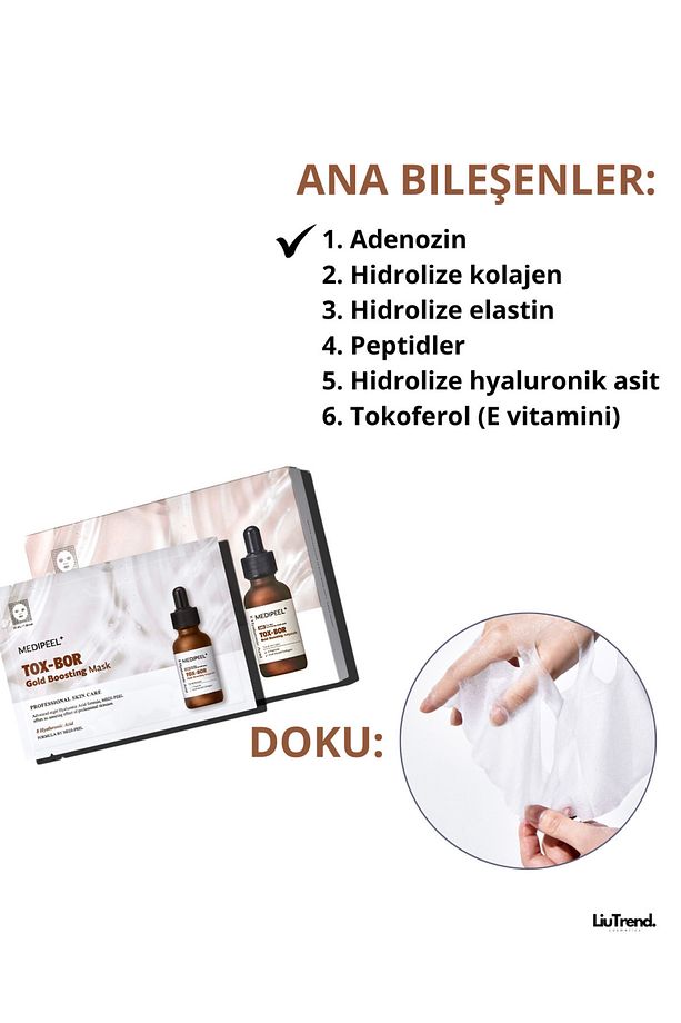 Tox-Bor Gold Boosting Mask 25 ml * 1 adet Cilt elastikiyetini artıran besleyici maske - 2