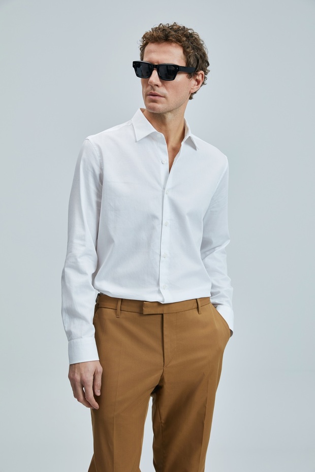 111010634 Farla Men's Basic Shirt Regular Fit White Men's Shirt White - 6