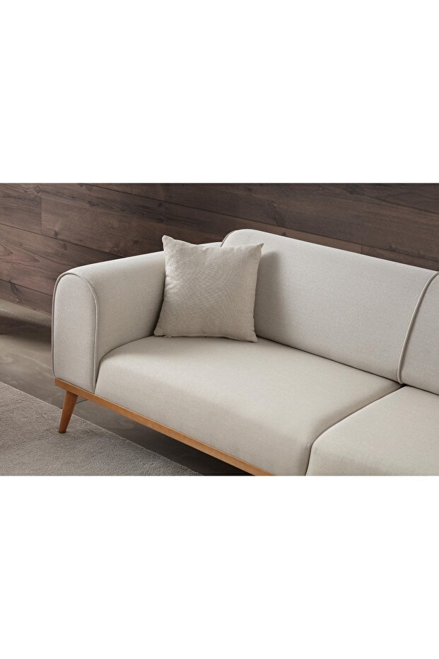 Paris 3'lü Koltuk Krem - 7