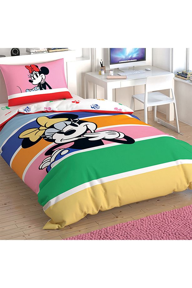 Lisanslı Nevresim Takımı Minnie Mouse Rainbow Tek Kişilik - 1