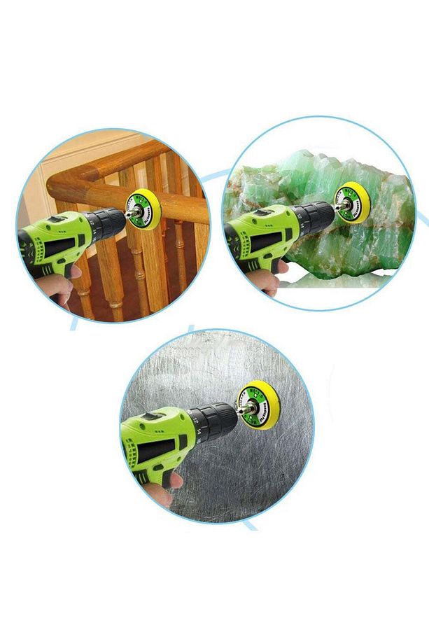 Pimli Mini Cırt Zımpara Taban Seti Gravür Ve Matkap Uyumlu 5 cm 60 Adet Zımparalı Set 721757 - 8