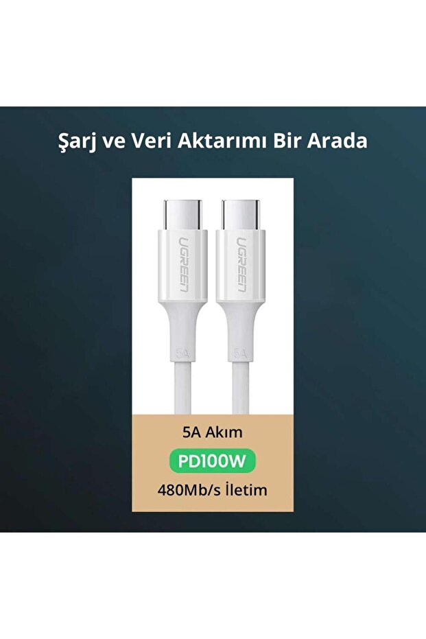 Type-c 100w 5a Pd Hızlı Şarj Ve Data Kablosu 1 metre - 5