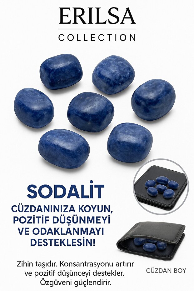 Sertifikalı Cüzdan Boy Sodalit Taşı Kütle - Zihinsel Netlik ve İfade Gücü Kazandırır - 1