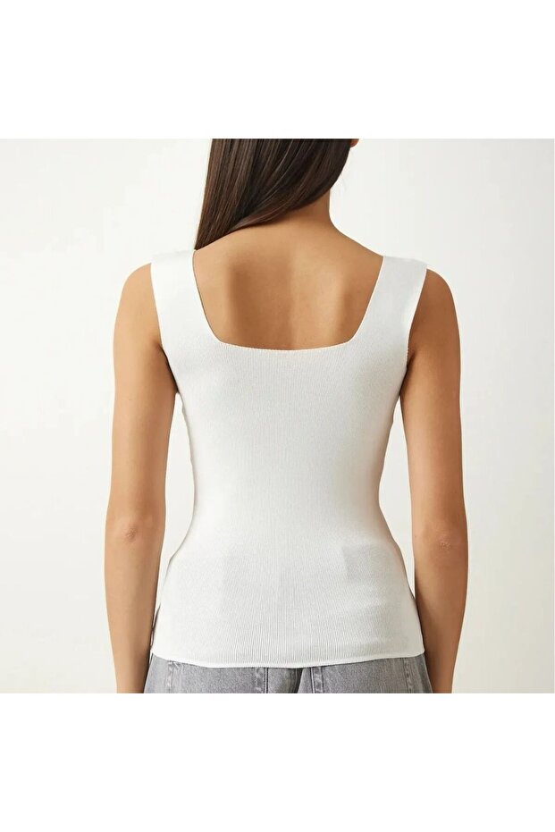 Kalın Askılı Basic Kadın Tişört - 1