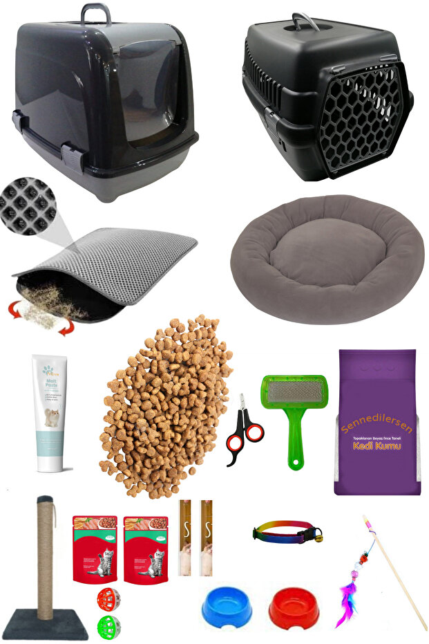 20 Parça Kedi Başlangıç Seti Gri - 1