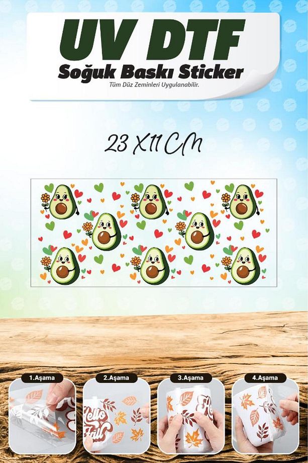 Desenli Bardak Sarma Transfer Etiketi Kabartma Sticker Çıkartma Suya Dayanıklı-T1260- - 3