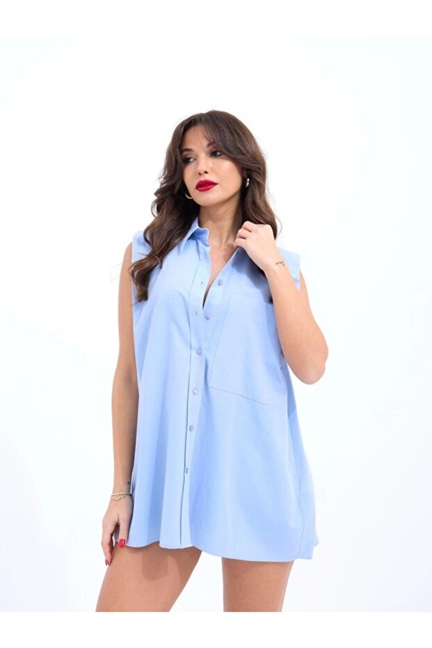 Yonca Moda 5210 Gömlek-mavi - 4