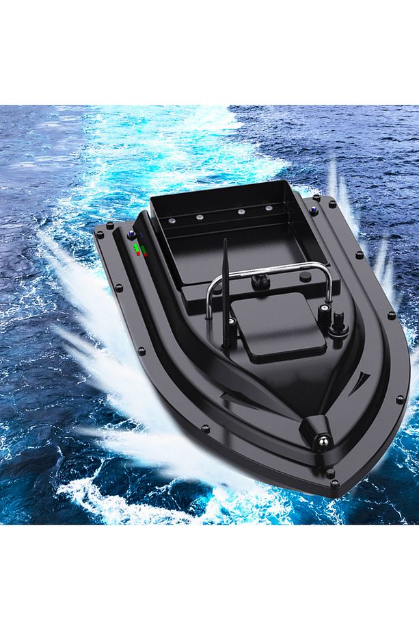 Rc Tekne Yem Konteynerli Gps Balıkçılık Yemi Teknesi Otomatik Yem Teknesi Siyah - 2