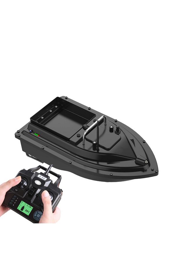 Rc Tekne Yem Konteynerli Gps Balıkçılık Yemi Teknesi Otomatik Yem Teknesi Siyah - 1