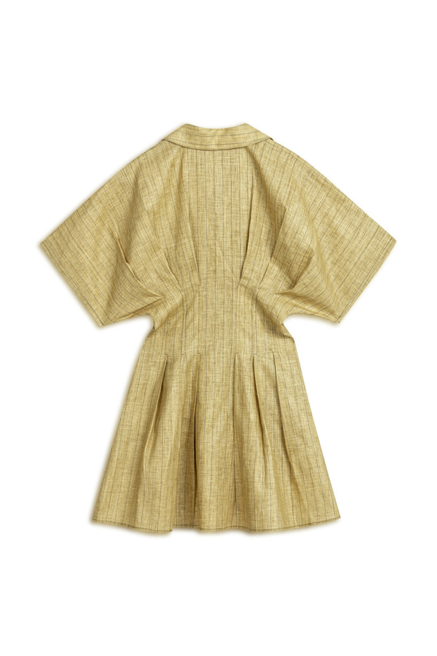 Keten Mini Gömlek Elbise - 7