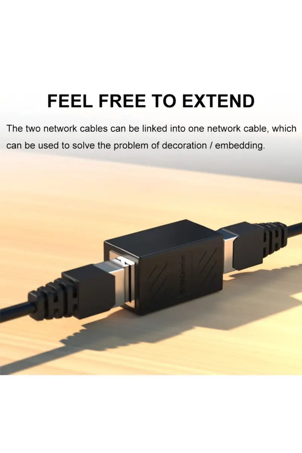 İnternet Kablosunu Uzatma Aparatı Ethernet RJ45 Jak Ekler Birleştirir Gigabit Cat5 Cat6 (1 Adet) - 4