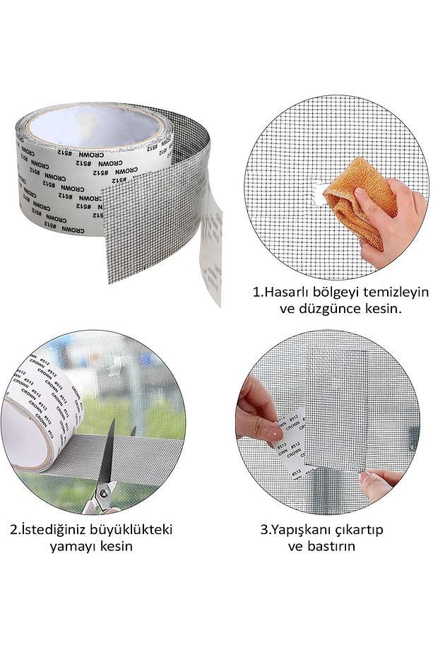 Sineklik Tamiri İçin 5cm x 2m Kendinden Yapışkanlı Onarım Tamir Yama Bandı Dayanıklı Kolay Uygulama - 5