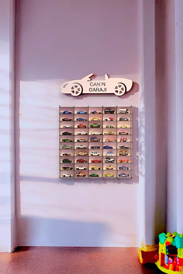 Toy Car Rack 50's White Hotwheels and (Suitable for Hotwheels Cars)