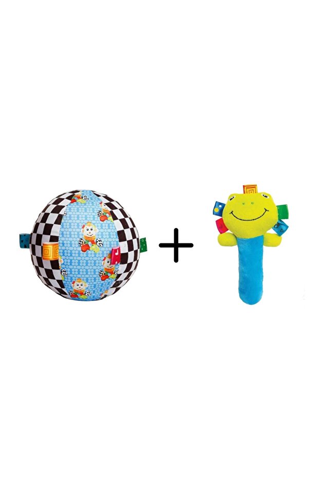 Rattle Tight Frog and Colorful Ball 15cm