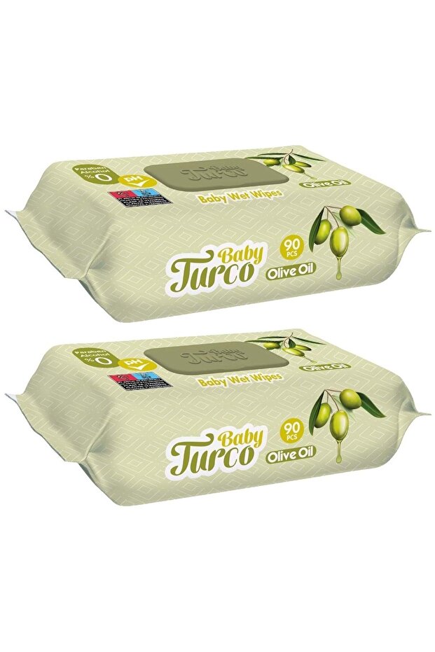 Wet Towel Wipes 90 Sheets Olive Oil Set of 2 180 Sheets
