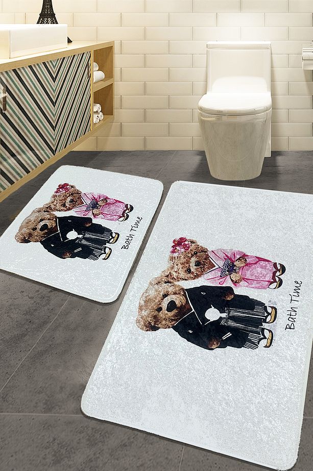 Weddie Ekru 2'li Set Banyo Paspası Djt - 1