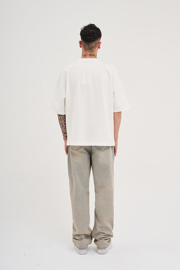 Erkek Oversize Baggy Yıkamalı Ice Gri Jean - 8