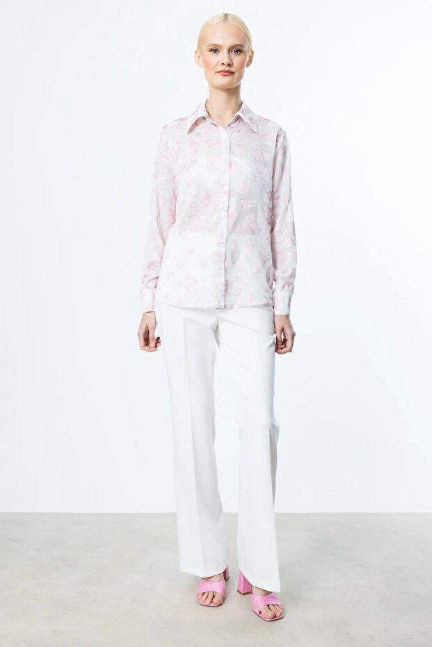 Patterned Transparent Shirt Powder 52352
