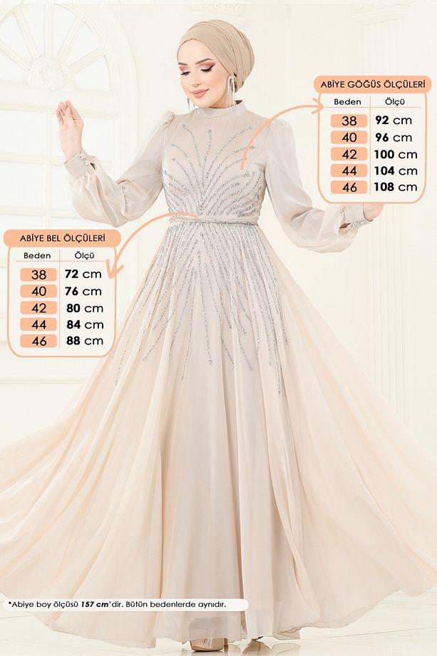 SUAL Taş Detaylı Janjan Abiye 4953D170 Taş - 1