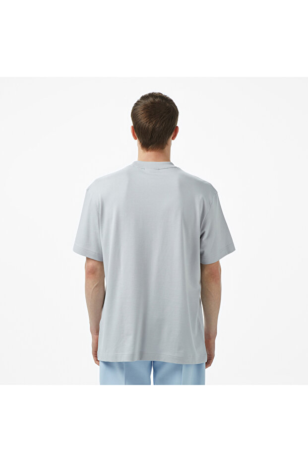 Erkek Relaxed Fit Bisiklet Yaka Gri T-shirt - 3