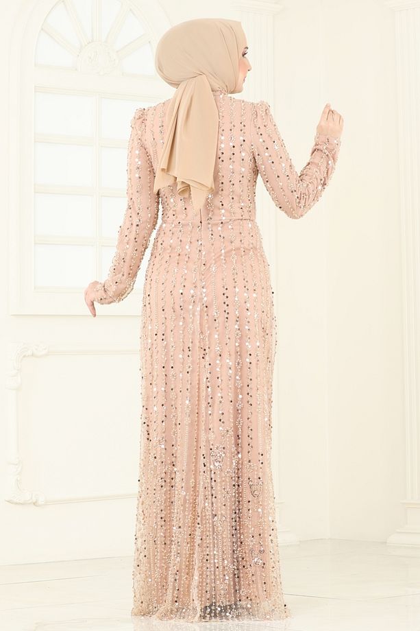 SUAL Önü Drapeli Abiye 4884D170 Gold - 3