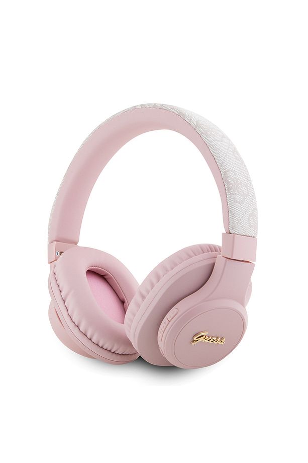 Kulak Üstü Bluetooth Kulaklık Guess Lisanslı PU 4G Desen Metal Logolu Tone On Tone V5.3 Pembe - 1