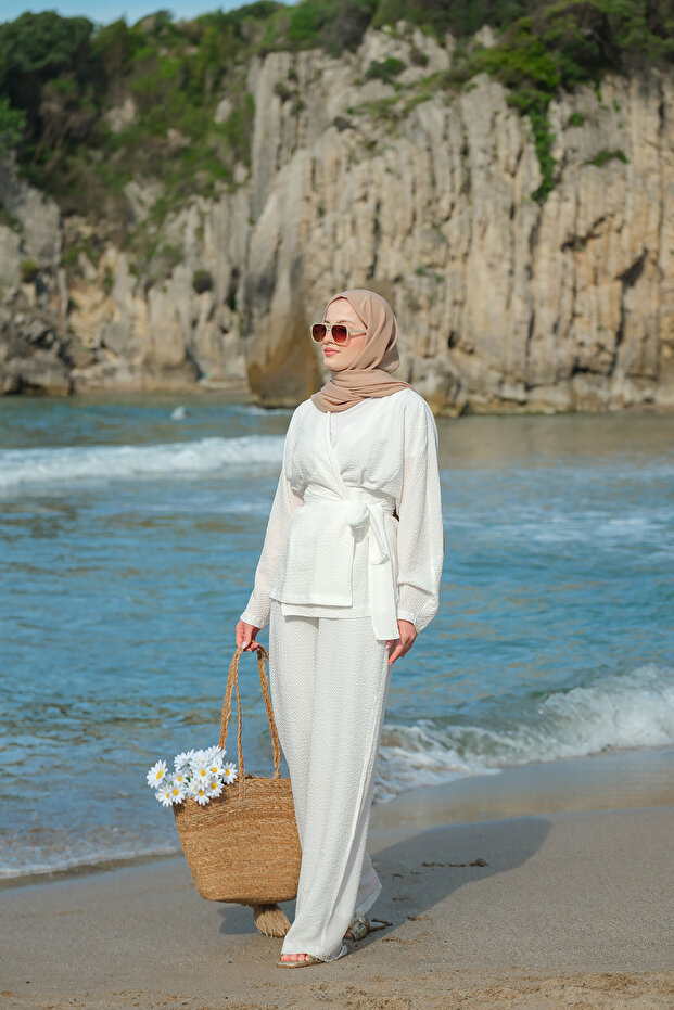 Women's Seersucker Suit White