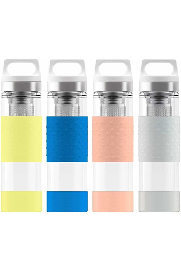 Hot & Cold Electric Blue Thermal Water Glass Bottle