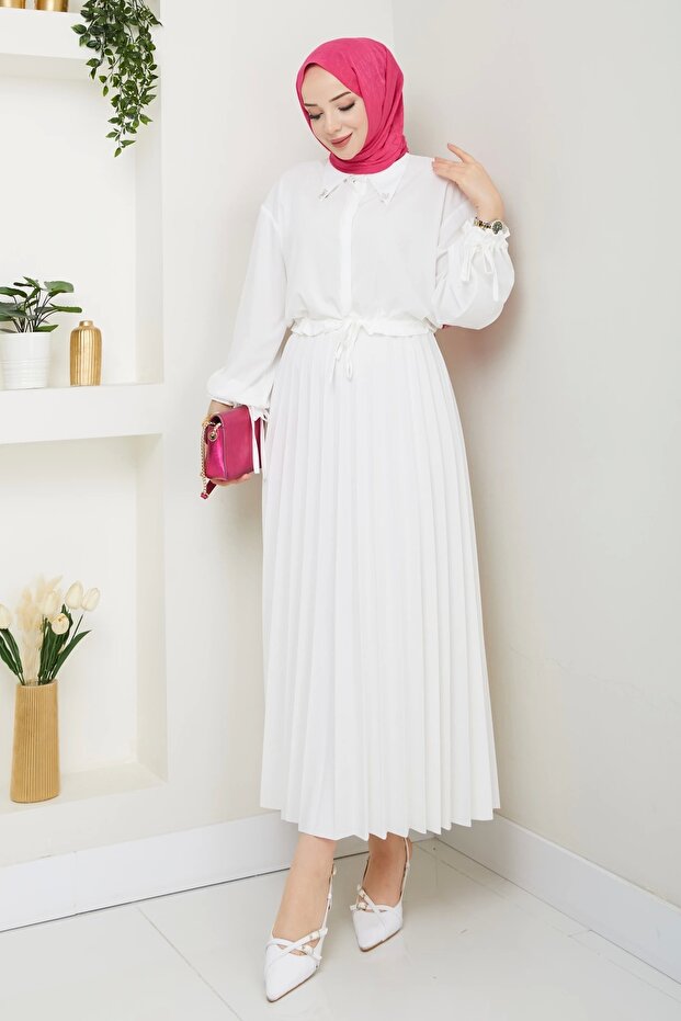 تنورة واسعة مطوي - 4