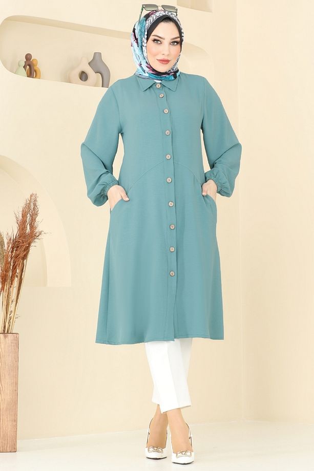 Cep Detaylı Tunik Kap 1250BM387 Mint - 2