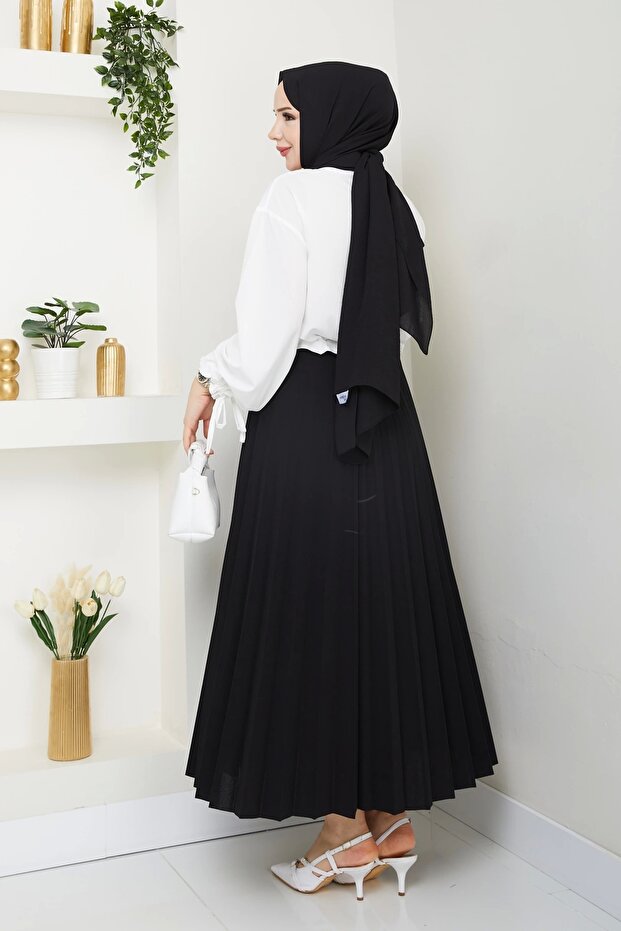 تنورة واسعة مطوي - 4