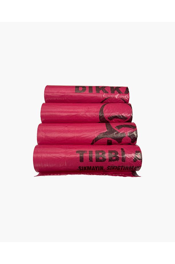 65X80 BÜYÜK BOY TIBBİ ATIK ÇÖP POŞETİ 1 RULO X 20 YAPRAK Kırmızı - 2