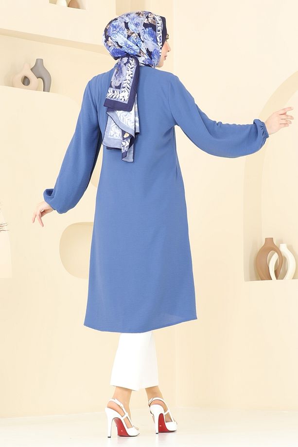 Cep Detaylı Tunik Kap 1250BM387 İndigo - 3